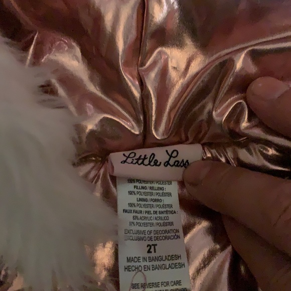 Little Lass Quilted Vest Toddler Girls 2T Full Zip Hooded - Picture 2 of 4